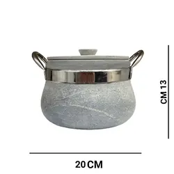 دیگ سنگی ۴ نفره با دستگیره استیل مدل رویال صادراتی سوپر پلاس A1 | دیزی سنگی | قابلمه سنگی | هدیه تولد | هدیه روز مادر | هدیه ولنتاین | جهیزیه عروس | کادویی روز مادر | ظروف سنگی آقای سنگی | ظروف آنتیک و کلکسیونی | قابلمه سنگی لوکس و لاکچری | هدیه روز زن