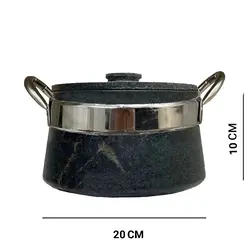 دیگ سنگی ۴ نفره با دستگیره استیل مدل رویال صادراتی سوپر پلاس A3 | دیزی سنگی | قابلمه سنگی | هدیه تولد | هدیه روز مادر | هدیه ولنتاین | جهیزیه عروس | کادویی روز مادر | ظروف سنگی آقای سنگی | ظروف آنتیک و کلکسیونی | قابلمه سنگی لوکس و لاکچری | هدیه روز زن