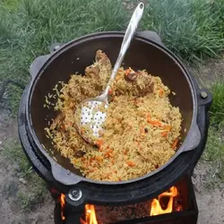 قازن چدن خالص بدون روکش شیمیایی 25 لیتری (چدن روسی پاتیل غازن قابلمه دیگ چدنی) لوازم کوهنوردی و مسافرت | حلوا افغانی | قابلمه چدنی | ماهیتابه چدنی | دیگ چدنی | تابه چدنی | ظروف چدنی آقای سنگی | قزقن چدنی | غزغن چدنی | قزغن چدنی
