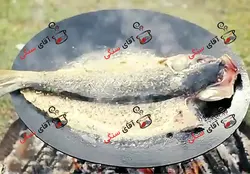 ساج گازی نان پزی 44 سانت دسته دار (ساج نان پزی چدن خالص بدون روکش ساچ روسی ظرف چدنی ، ساچ چدنی ، ماهیتابه چدن روسی )