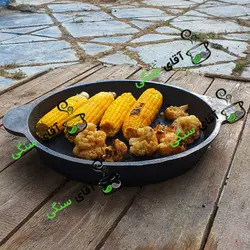 تابه چدن رژیمی خالص بدون روکش شیمیایی (چدن روسی ماهیتابه ماهی تابه چدنی روس) سرویس قابلمه چدنی . تابه ووک چدنی آقای سنگی