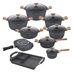 سرویس قابلمه 17 پارچه جی فی نی GIFFINI مدلG-NANO -017 دسته قهوه ایی روشن | قابلمه ایتالیایی | سرویس قابلمه ایتالیایی | قابلمه خارجی | جهیزیه عروس | هدیه | کادویی | کتری ایتالیا | ماهیتابه ایتالیایی