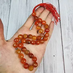 تسبیح سنگی عقیق نارنجی 33 مهره سایز 10 | تسبیح اصل | تسبیح اورجینال | تسبیح صلوات | تسبیح متبرک | تسبیح آنتیک و کلکسیونی و عتیقه | تسبیح طبیعی | تسبیح فاخر | هدیه روز پدر | تسبیح دست ساز