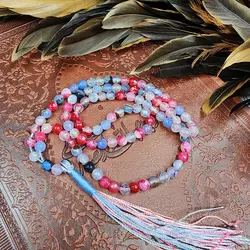 تسبیح سنگی عقیق آبی و آلبالویی 101 مهره سایز 6 | تسبیح اصل | تسبیح اورجینال | تسبیح صلوات | تسبیح متبرک | تسبیح آنتیک و کلکسیونی و عتیقه | تسبیح طبیعی | تسبیح فاخر | هدیه روز پدر | تسبیح دست ساز