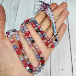 تسبیح سنگی عقیق آبی و آلبالویی 101 مهره سایز 6 | تسبیح اصل | تسبیح اورجینال | تسبیح صلوات | تسبیح متبرک | تسبیح آنتیک و کلکسیونی و عتیقه | تسبیح طبیعی | تسبیح فاخر | هدیه روز پدر | تسبیح دست ساز