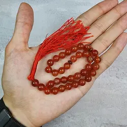 تسبیح سنگی عقیق سرخ 33 مهره سایز 8 | تسبیح اصل | تسبیح اورجینال | تسبیح صلوات | تسبیح متبرک | تسبیح آنتیک و کلکسیونی و عتیقه | تسبیح طبیعی | تسبیح فاخر | هدیه روز پدر | تسبیح دست ساز