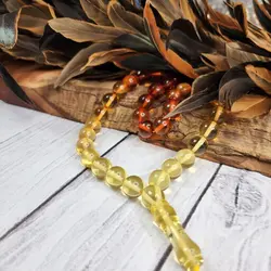 تسبیح کهربا پودری زرد و قرمز 33 مهره سایز 10 میل | تسبیح اصل | تسبیح اورجینال | تسبیح صلوات | تسبیح متبرک | تسبیح آنتیک و کلکسیونی و عتیقه | تسبیح طبیعی | تسبیح فاخر | هدیه روز پدر | تسبیح دست ساز