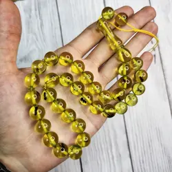 تسبیح کهربا پودری سبز 33 مهره حشره دار سایز 10 میل | تسبیح اصل | تسبیح اورجینال | تسبیح صلوات | تسبیح متبرک | تسبیح آنتیک و کلکسیونی و عتیقه | تسبیح طبیعی | تسبیح فاخر | هدیه روز پدر | تسبیح دست ساز