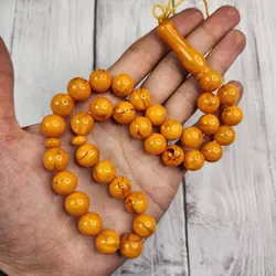 تسبیح کهربا پودری کره عسلی 33 مهره سایز 10 میل | تسبیح اصل | تسبیح اورجینال | تسبیح صلوات | تسبیح متبرک | تسبیح آنتیک و کلکسیونی و عتیقه | تسبیح طبیعی | تسبیح فاخر | هدیه روز پدر | تسبیح دست ساز