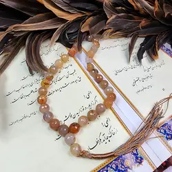 تسبیح سنگی عقیق کرم و قهوه ای 33 مهره سایز 10 | تسبیح اصل | تسبیح اورجینال | تسبیح صلوات | تسبیح متبرک | تسبیح آنتیک و کلکسیونی و عتیقه | تسبیح طبیعی | تسبیح فاخر | هدیه روز پدر | تسبیح دست ساز