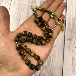 تسبیح سنگی چشم ببر 33 مهره تراش باکسی | تسبیح اصل | تسبیح اورجینال | تسبیح صلوات | تسبیح متبرک | تسبیح آنتیک و کلکسیونی و عتیقه | تسبیح طبیعی | تسبیح فاخر | هدیه روز پدر | تسبیح دست ساز