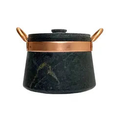 دیگ سنگی ۴ نفره با دستگیره مسی مدل رویال صادراتی سوپر پلاس A3 | دیزی سنگی | قابلمه سنگی | هدیه تولد | هدیه روز مادر | هدیه ولنتاین | جهیزیه عروس | کادویی روز مادر | ظروف سنگی آقای سنگی | ظروف آنتیک و کلکسیونی | قابلمه سنگی لوکس و لاکچری | هدیه روز زن