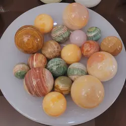 گوی سنگی سنگ مرمر قطر 7 سانتیمتر | هدیه تولد | جهیزیه عروس | کادویی | ظروف سنگی آقای سنگی | ظروف آنتیک و کلکسیونی