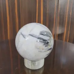 گوی سنگی سفید مشکی 7 سانتیمتری | هدیه تولد | جهیزیه عروس | کادویی | ظروف سنگی آقای سنگی | ظروف آنتیک و کلکسیونی