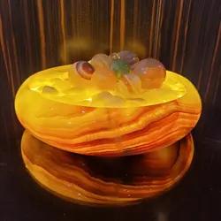 آبنمای سنگی سنگ مرمر به همراه گوی های مرمر (3 عدد گوی 3.5 و 3 عدد گوی 3 سانتی) | هدیه تولد | جهیزیه عروس | کادویی | ظروف سنگی آقای سنگی | ظروف آنتیک و کلکسیونی