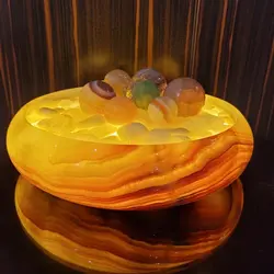 آبنمای سنگی سنگ مرمر به همراه گوی های مرمر (3 عدد گوی 3.5 و 3 عدد گوی 3 سانتی) | هدیه تولد | جهیزیه عروس | کادویی | ظروف سنگی آقای سنگی | ظروف آنتیک و کلکسیونی