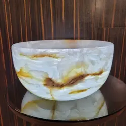 ظرف سنگی آجیل خوری سنگی سنگ مرمر | هدیه تولد | جهیزیه عروس | کادویی | ظروف سنگی آقای سنگی | ظروف آنتیک و کلکسیونی