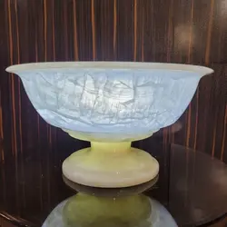 ظرف میوه خوری سنگی سنگ مرمر پایه دار | هدیه تولد | جهیزیه عروس | کادویی | ظروف سنگی آقای سنگی | ظروف آنتیک و کلکسیونی