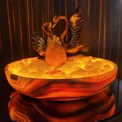 آبنما سنگ مرمر پرتقالی طرح قو | آبنمای سنگی | هدیه تولد | جهیزیه عروس | کادویی | ظروف سنگی آقای سنگی | ظروف آنتیک و کلکسیونی