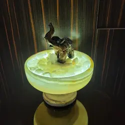 آبنما سنگ مرمر پایه دار طرح فیل | آبنمای سنگی | هدیه تولد | جهیزیه عروس | کادویی | ظروف سنگی آقای سنگی | ظروف آنتیک و کلکسیونی