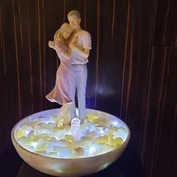 آبنما رومیزی خانگی سنگ مرمریت با مجسمه زوج عاشق | آبنمای سنگی | هدیه تولد | جهیزیه عروس | کادویی | ظروف سنگی آقای سنگی | ظروف آنتیک و کلکسیونی