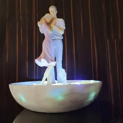 آبنما رومیزی خانگی سنگ مرمریت با مجسمه زوج عاشق | آبنمای سنگی | هدیه تولد | جهیزیه عروس | کادویی | ظروف سنگی آقای سنگی | ظروف آنتیک و کلکسیونی