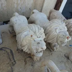 مجسمه دکوری شیر سنگی جنس تراورتن | مجسمه شیر سنگی | هدیه تولد | جهیزیه عروس | کادویی | ظروف سنگی آقای سنگی | ظروف آنتیک و کلکسیونی