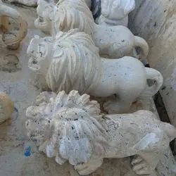 مجسمه دکوری شیر سنگی جنس تراورتن | مجسمه شیر سنگی | هدیه تولد | جهیزیه عروس | کادویی | ظروف سنگی آقای سنگی | ظروف آنتیک و کلکسیونی