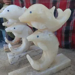 مجسمه دلفین سنگ مرمر | مجسمه سنگی دلفین | هدیه تولد | جهیزیه عروس | کادویی | ظروف سنگی آقای سنگی | ظروف آنتیک و کلکسیونی