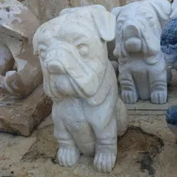 مجسمه سگ سنگی دکوری | مجسمه سنگی سگ | هدیه تولد | جهیزیه عروس | کادویی | ظروف سنگی آقای سنگی | ظروف آنتیک و کلکسیونی