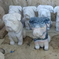 مجسمه سگ سنگی دکوری | مجسمه سنگی سگ | هدیه تولد | جهیزیه عروس | کادویی | ظروف سنگی آقای سنگی | ظروف آنتیک و کلکسیونی