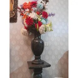 گلدان سنگی رنگ مشکی سنگ نجف آباد سایز متوسط | هدیه تولد | جهیزیه عروس | کادویی | ظروف سنگی آقای سنگی | ظروف آنتیک و کلکسیونی