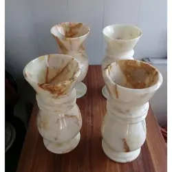 گلدان سنگی زیبا جنس سنگ مرمر ارتفاع 35 سانتی متر (یک عدد) | هدیه تولد | جهیزیه عروس | کادویی | ظروف سنگی آقای سنگی | ظروف آنتیک و کلکسیونی