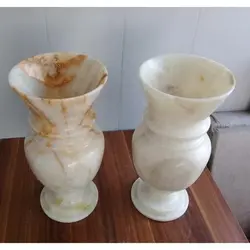 گلدان سنگی زیبا جنس سنگ مرمر ارتفاع 35 سانتی متر (یک عدد) | هدیه تولد | جهیزیه عروس | کادویی | ظروف سنگی آقای سنگی | ظروف آنتیک و کلکسیونی