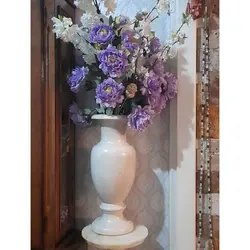 گلدان سنگی مرمر به همراه میز و پایه گلدان (مرمر سفید رنگ) | هدیه تولد | جهیزیه عروس | کادویی | ظروف سنگی آقای سنگی | ظروف آنتیک و کلکسیونی