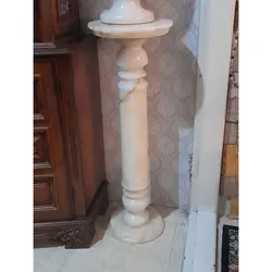 گلدان سنگی مرمر به همراه میز و پایه گلدان (مرمر سفید رنگ) | هدیه تولد | جهیزیه عروس | کادویی | ظروف سنگی آقای سنگی | ظروف آنتیک و کلکسیونی