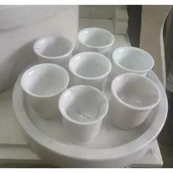 سِت لیوان سنگی قهوه خوری سنگی و یا چای خوری با سینی سنگی و فنجان سنگی سفید زیبا | هدیه تولد | جهیزیه عروس | کادویی | ظروف سنگی آقای سنگی | ظروف آنتیک و کلکسیونی