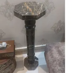 میز و پایه سنگی ( میز سنگی تلفن ) (قرارگیری گلدان و مجسمه و دکوری) مرمریت گلدن بلک | هدیه تولد | جهیزیه عروس | کادویی | ظروف سنگی آقای سنگی | ظروف آنتیک و کلکسیونی