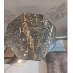 میز و پایه سنگی ( میز سنگی تلفن ) (قرارگیری گلدان و مجسمه و دکوری) مرمریت گلدن بلک | هدیه تولد | جهیزیه عروس | کادویی | ظروف سنگی آقای سنگی | ظروف آنتیک و کلکسیونی