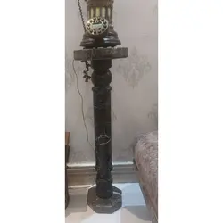 میز و پایه سنگی ( میز سنگی تلفن ) (قرارگیری گلدان و مجسمه و دکوری) مرمریت گلدن بلک | هدیه تولد | جهیزیه عروس | کادویی | ظروف سنگی آقای سنگی | ظروف آنتیک و کلکسیونی