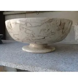 ظرف آجیل خوری سنگی ( میوه خوری ) بزرگ سنگی پایه دار (جایگیری آجیل تا 3 کیلو) | هدیه تولد | جهیزیه عروس | کادویی | ظروف سنگی آقای سنگی | ظروف آنتیک و کلکسیونی