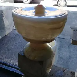 آجیل خوری سنگی پایه دار با قابلیت عبور نور از این سنگ | هدیه تولد | جهیزیه عروس | کادویی | ظروف سنگی آقای سنگی | ظروف آنتیک و کلکسیونی