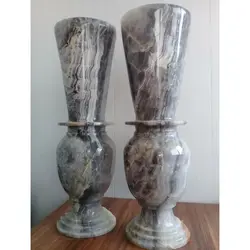 گلدان سنگی رنگ طوسی زیبا جنس سنگ مرمر ارتفاع 60 سانتی متر (یک عدد) | هدیه تولد | جهیزیه عروس | کادویی | ظروف سنگی آقای سنگی | ظروف آنتیک و کلکسیونی