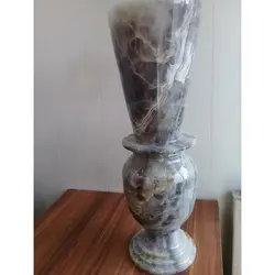 گلدان سنگی رنگ طوسی زیبا جنس سنگ مرمر ارتفاع 60 سانتی متر (یک عدد) | هدیه تولد | جهیزیه عروس | کادویی | ظروف سنگی آقای سنگی | ظروف آنتیک و کلکسیونی