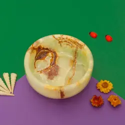 کاسه سنگی شکلات خوری سنگی بسیار خاص ،سنگ طبیعی مرمر سبز رگه دار| هدیه تولد | جهیزیه عروس | کادویی | ظروف سنگی آقای سنگی | ظروف آنتیک و کلکسیونی