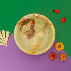 کاسه سنگی شکلات خوری سنگی بسیار خاص ،سنگ طبیعی مرمر سبز رگه دار| هدیه تولد | جهیزیه عروس | کادویی | ظروف سنگی آقای سنگی | ظروف آنتیک و کلکسیونی