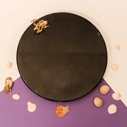 سینی سنگی مشکی ساده ،مدل گوزن دار ،سنگ طبیعی مشکی ازناء | هدیه تولد | جهیزیه عروس | کادویی | ظروف سنگی آقای سنگی | ظروف آنتیک و کلکسیونی