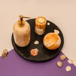 سینی سنگی مشکی ساده ،مدل گوزن دار ،سنگ طبیعی مشکی ازناء | هدیه تولد | جهیزیه عروس | کادویی | ظروف سنگی آقای سنگی | ظروف آنتیک و کلکسیونی