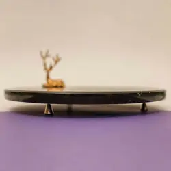 سینی سنگی مشکی ساده ،مدل گوزن دار ،سنگ طبیعی مشکی ازناء | هدیه تولد | جهیزیه عروس | کادویی | ظروف سنگی آقای سنگی | ظروف آنتیک و کلکسیونی