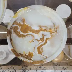 سینی سرو و پذیرایی سنگی ،مدل لبه کوتاه ، سنگ طبیعی مرمر نباتی ، بسیار خاص و خوش تراش | هدیه تولد | جهیزیه عروس | کادویی | ظروف سنگی آقای سنگی | ظروف آنتیک و کلکسیونی